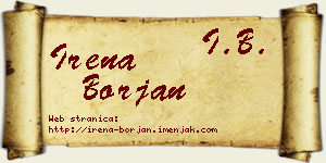 Irena Borjan vizit kartica